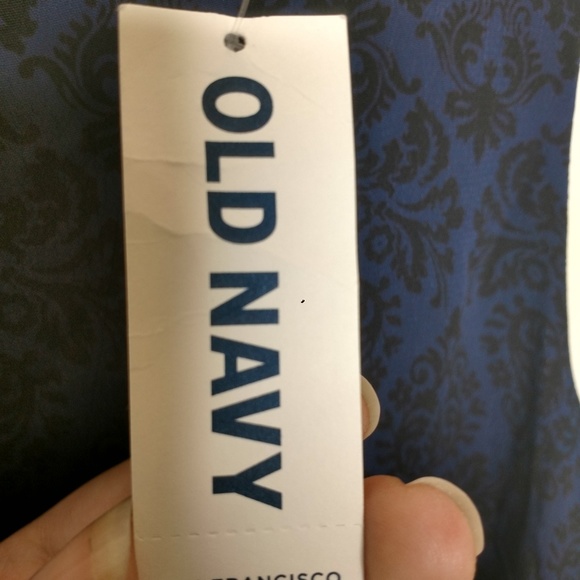 NWT Old Navy Dark Blue Women's Patterned Dress - Picture 3 of 6